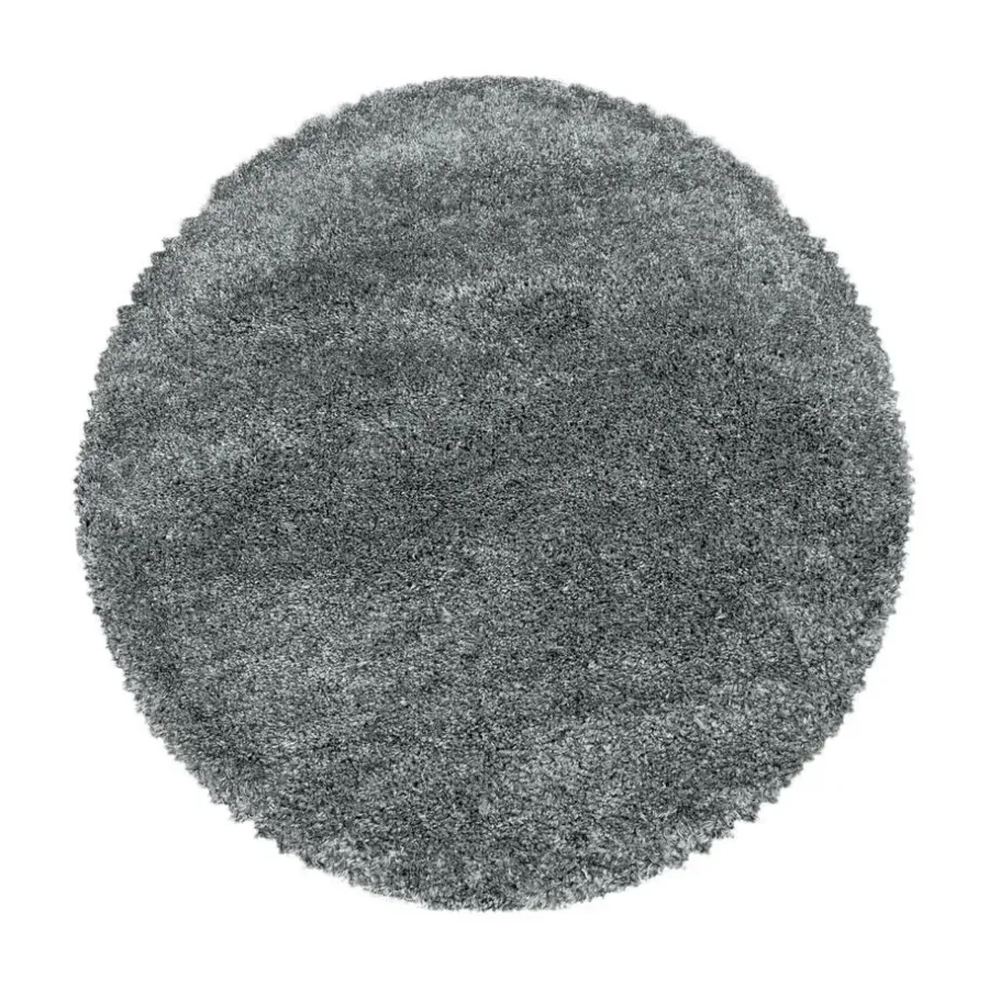 Vloerkleden|Hoogpolige Vloerkleden-Muratap Pearl Soft Rond Hoogpolig Vloerkleed Lichtgrijs - 160 CM ROND