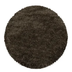 Muratap Pearl Soft Rond Hoogpolig Vloerkleed Bruin - 160 CM ROND