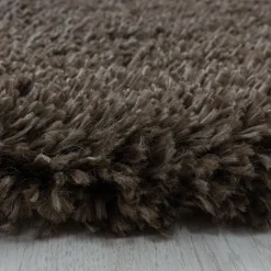 Muratap Pearl Soft Rond Hoogpolig Vloerkleed Bruin - 160 CM ROND
