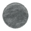Muratap Pearl Soft Rond Hoogpolig Vloerkleed Lichtgrijs - 120 CM ROND