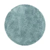 Hoogpolige Vloerkleden|Ronde Vloerkleden-Muratap Pearl Soft Rond Hoogpolig Vloerkleed Blauw - 120 CM ROND