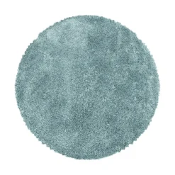 Hoogpolige Vloerkleden|Ronde Vloerkleden-Muratap Pearl Soft Rond Hoogpolig Vloerkleed Blauw - 120 CM ROND
