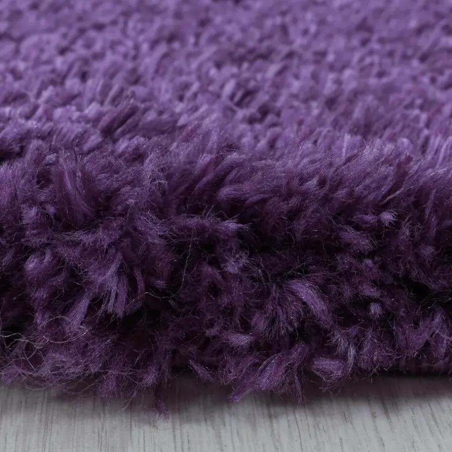 Vloerkleden|Hoogpolige Vloerkleden-Muratap Pearl Soft Rond Hoogpolig Vloerkleed Paars / Lila - 120 CM ROND