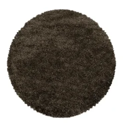 Vloerkleden|Hoogpolige Vloerkleden-Muratap Pearl Soft Rond Hoogpolig Vloerkleed Bruin - 200 CM ROND