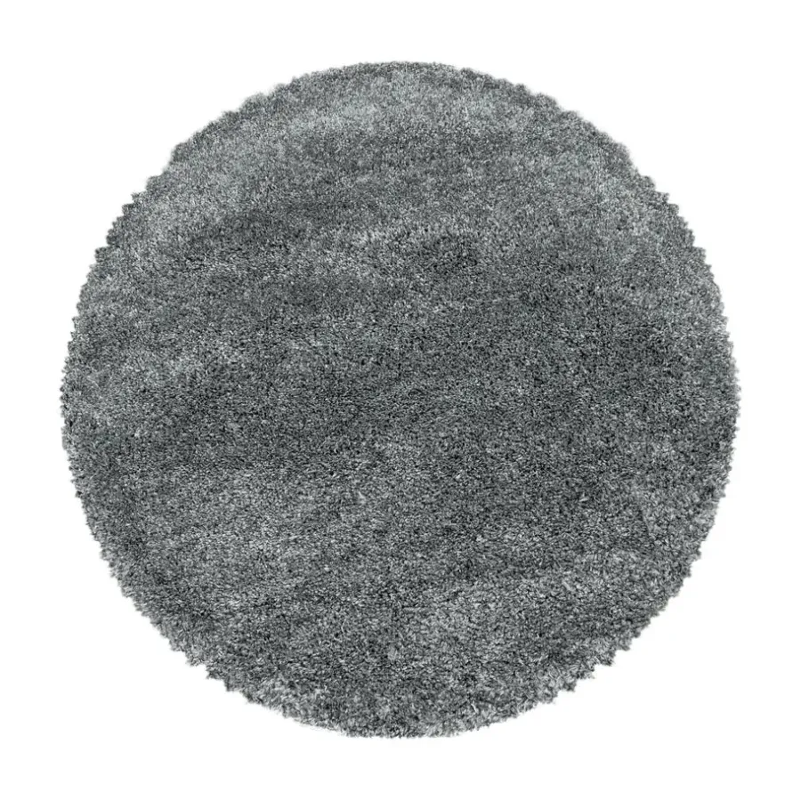 Vloerkleden|Hoogpolige Vloerkleden-Muratap Pearl Soft Rond Hoogpolig Vloerkleed Lichtgrijs - 200 CM ROND