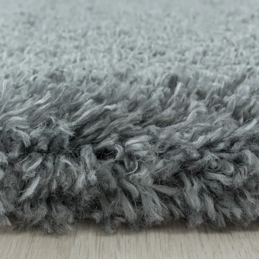 Vloerkleden|Hoogpolige Vloerkleden-Muratap Pearl Soft Rond Hoogpolig Vloerkleed Lichtgrijs - 200 CM ROND