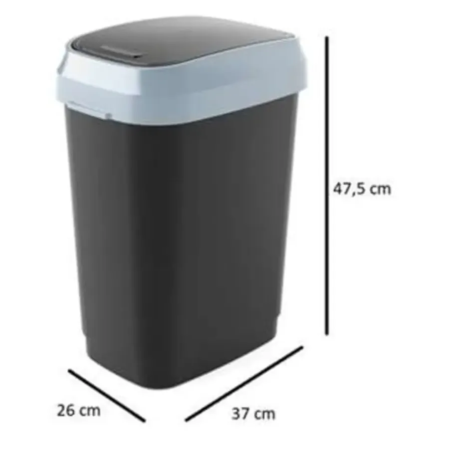 Prullenbakken-Kis Pedaalemmer Dual Swing Bin Zwart M –