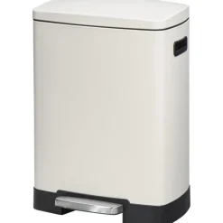 Prullenbakken-Leen Bakker Pedaalemmer Paco - beige metaal - 25L+15L