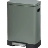 Leen Bakker Pedaalemmer Paco - groen metaal - 25L+15L
