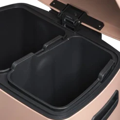Prullenbakken-Leen Bakker Pedaalemmer Paco - roze metaal - 25L+15L