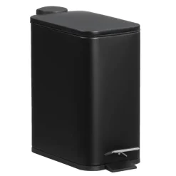 Leen Bakker Pedaalemmer Slim - 5 liter - zwart - 28,9x14x28,3 cm