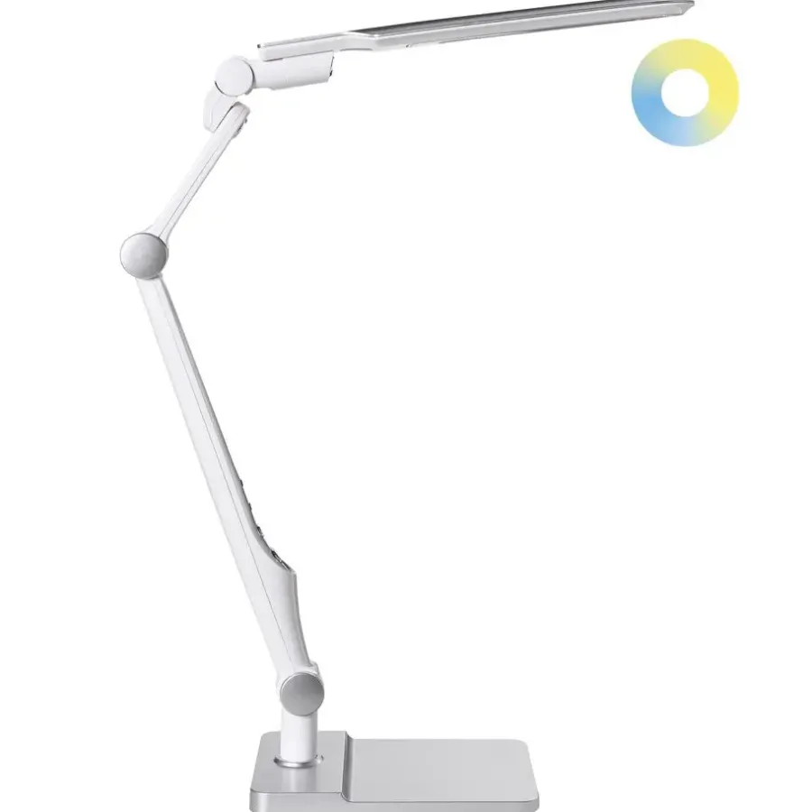 Bureaulampen|Bureaulampen-Leen Bakker PEGASI - Bureaulamp LED - Zilver - Synthetisch materiaal