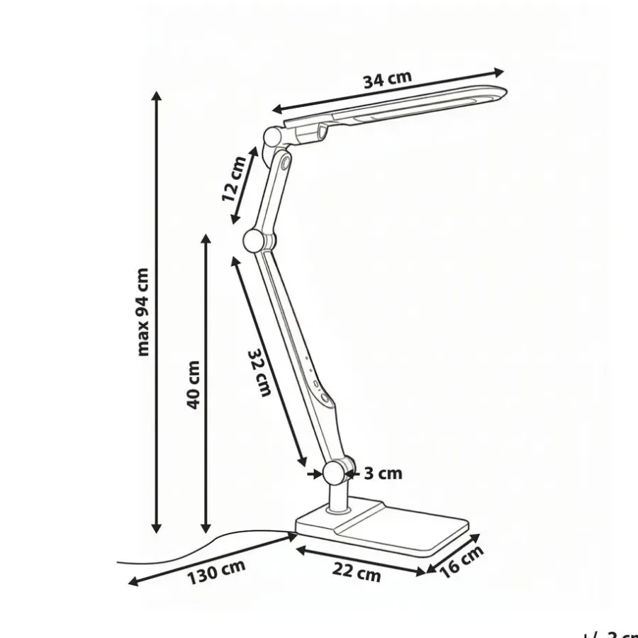 Bureaulampen|Bureaulampen-Leen Bakker PEGASI - Bureaulamp LED - Zilver - Synthetisch materiaal