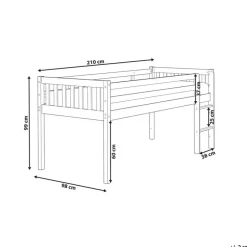 1-Persoons Bedden-Beliani PEIPIN - Kinderbed - Lichtbruin - 90 x 200 cm - Hout