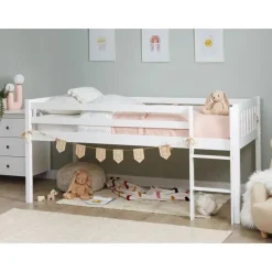 1-Persoons Bedden-Beliani PEIPIN - Kinderbed - Wit - 90 x 200 cm - Hout