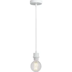 Pendels-Leen Bakker Pendel hanglamp wit met schroefdraad voor kap - E27 - 100 cm