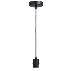Leen Bakker Pendel hanglamp zwart met schroefdraad voor kap - E27 - 100 cm
