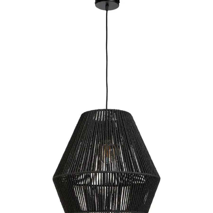 Leen Bakker Pendel hanglamp zwart met schroefdraad voor kap - E27 - 100 cm