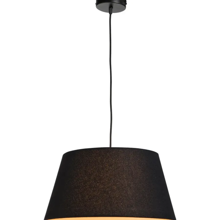 Leen Bakker Pendel hanglamp zwart met schroefdraad voor kap - E27 - 100 cm