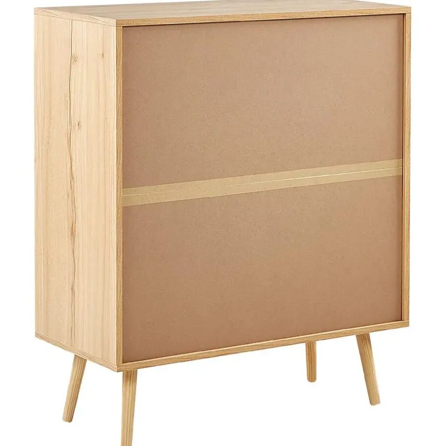 Ladekasten|Ladekasten-Beliani PEROTE - Commode - Lichte houtkleur - Rotan