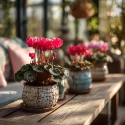 Plant in a Box Perzisch cyclaam - Set van 3 - Cyclamen persicum - Hoogte 10-20cm - ⌀9cm