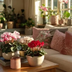 Plant in a Box Perzisch cyclaam - Set van 3 - Cyclamen persicum - Hoogte 10-20cm - ⌀9cm