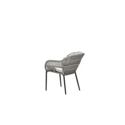 Tuinstoelen-Garden Impressions Pescara dining fauteuil - carbon black - rope taupe - desert sand
