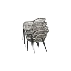 Tuinstoelen-Garden Impressions Pescara dining fauteuil - carbon black - rope taupe - desert sand