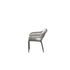 Tuinstoelen-Garden Impressions Pescara dining fauteuil - carbon black - rope taupe - desert sand