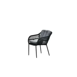 Tuinstoelen-Garden Impressions Pescara dining fauteuil - carbon black -rope black - mystic grey