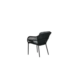 Tuinstoelen-Garden Impressions Pescara dining fauteuil - carbon black -rope black - mystic grey