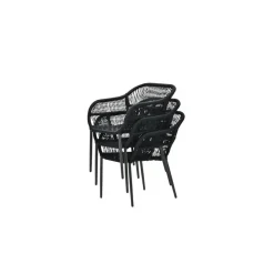 Tuinstoelen-Garden Impressions Pescara dining fauteuil - carbon black -rope black - mystic grey