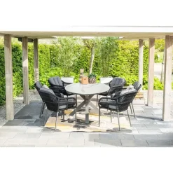Tuinstoelen-Garden Impressions Pescara dining fauteuil - carbon black -rope black - mystic grey