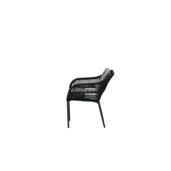 Tuinstoelen-Garden Impressions Pescara dining fauteuil - carbon black -rope black - mystic grey