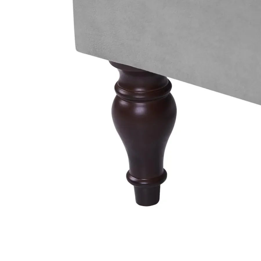 Beliani PESSAC - Chaise longue - Grijs - Rechterzijde - Fluweel