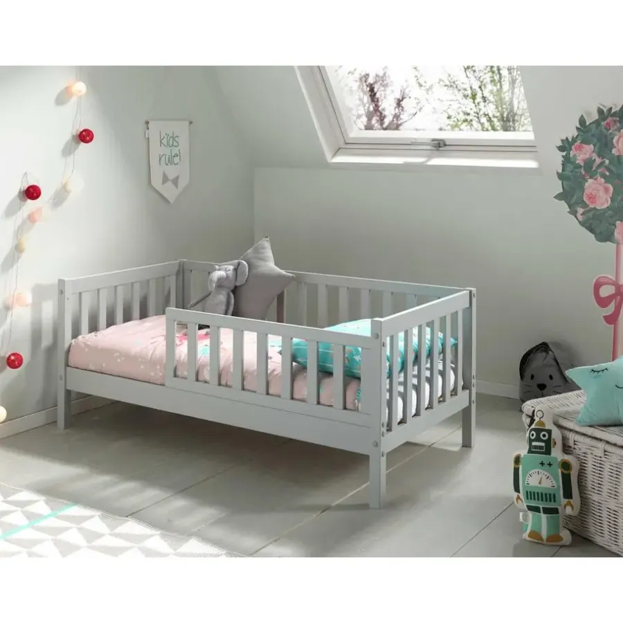 Vipack Peuterbed Petronille 70 x 140cm dennenhout - grijs