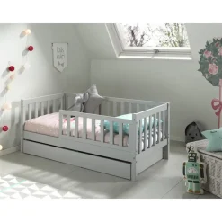 Vipack Peuterbed Petronille 70 x 140cm dennenhout - grijs