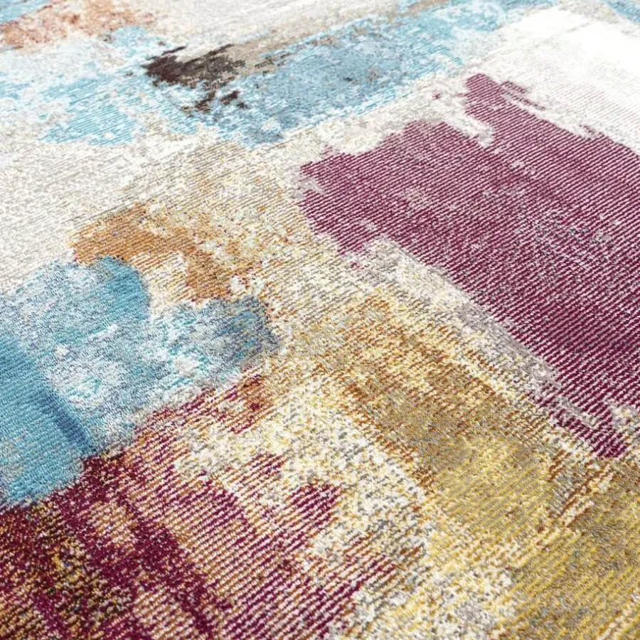 Laagpolige Vloerkleden|Ronde Vloerkleden-Muratap Picasso Artisan Vintage Rond Vloerkleed Multi Laagpolig - 160 CM ROND