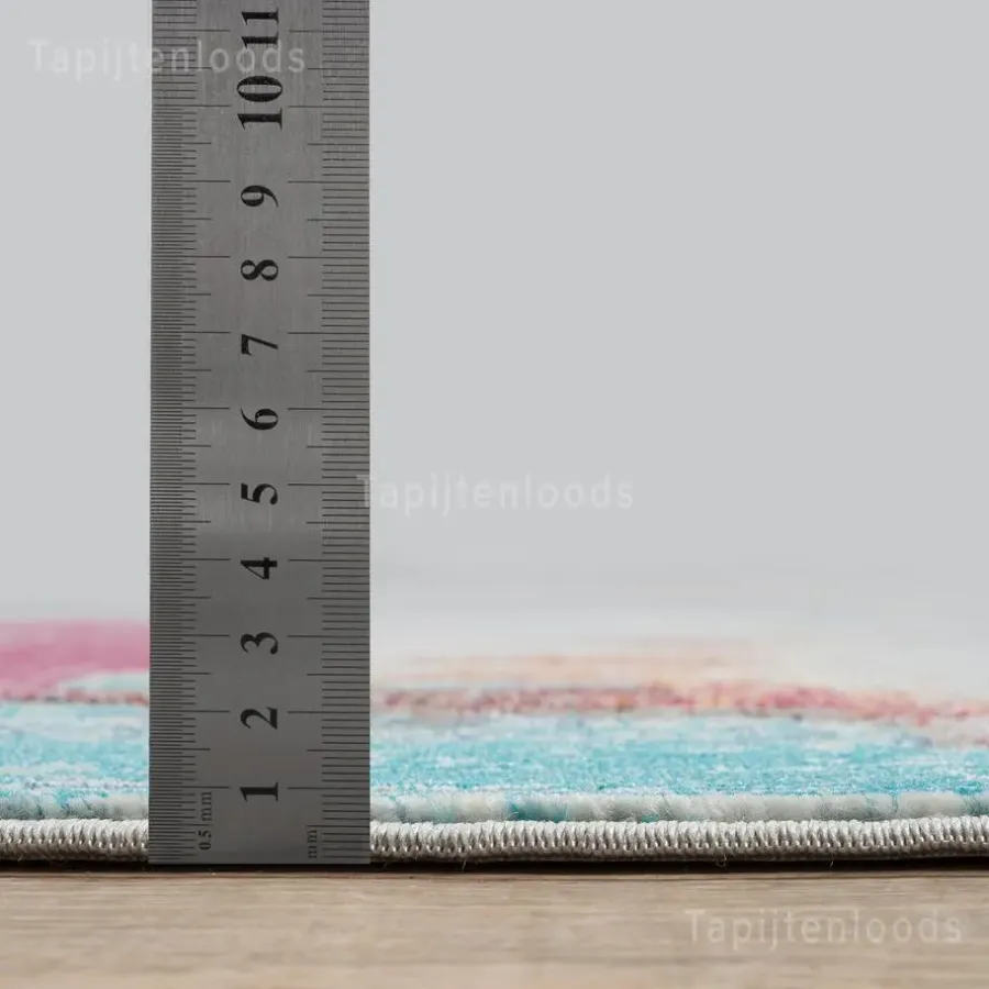 Laagpolige Vloerkleden|Ronde Vloerkleden-Muratap Picasso Artisan Vintage Rond Vloerkleed Multi Laagpolig - 160 CM ROND