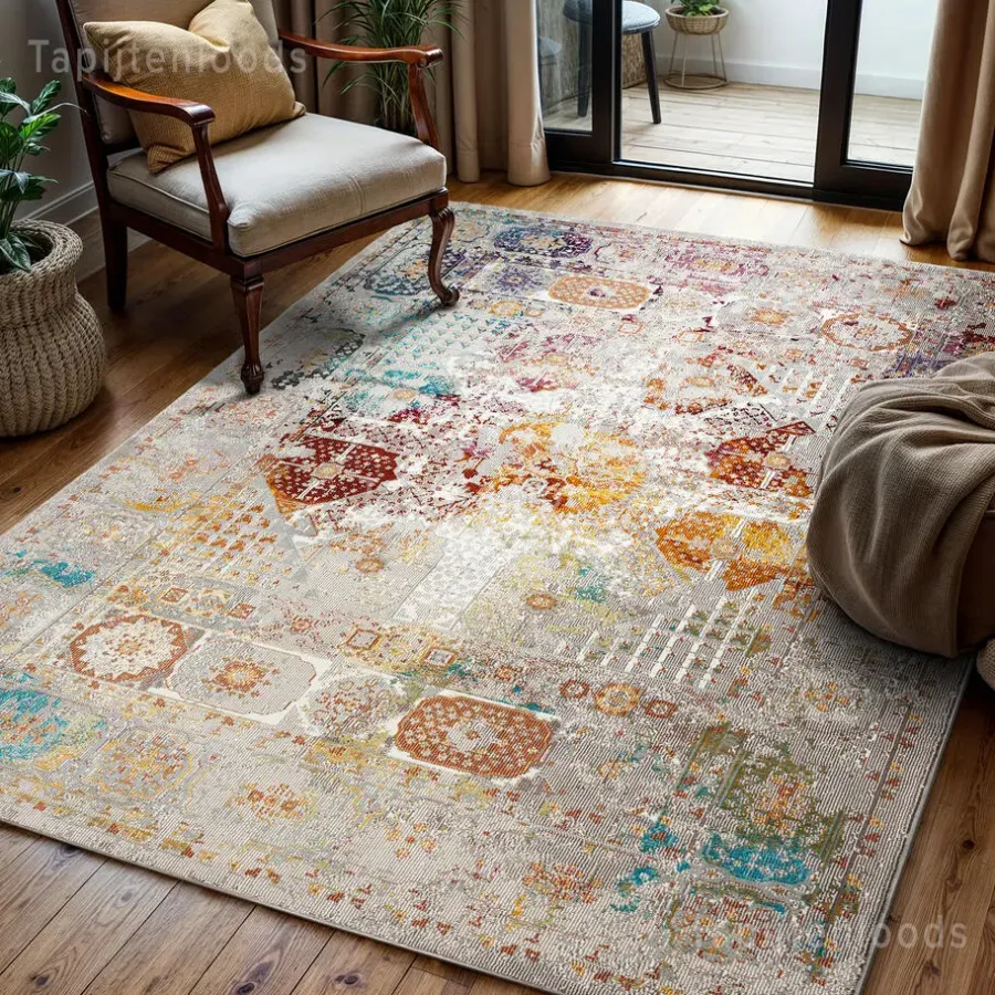 Muratap Picasso Feraghan Vintage Vloerkleed Multi / Beige Laagpolig - 300x400 CM