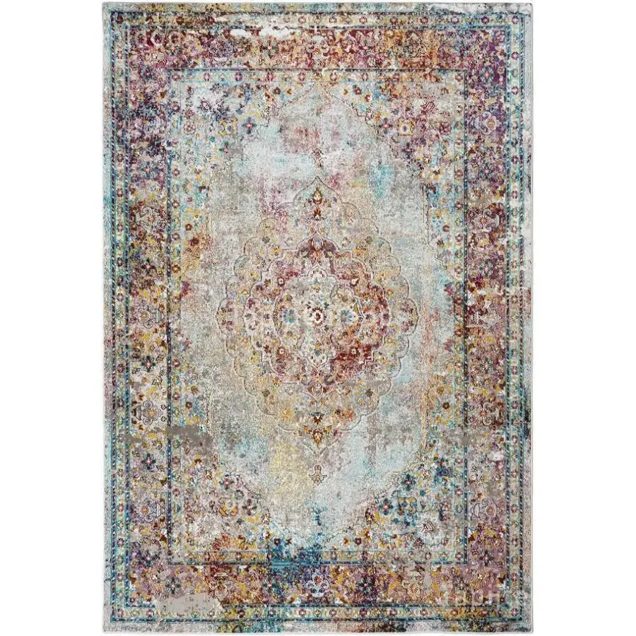 Vloerkleden|Laagpolige Vloerkleden-Muratap Picasso Keshan Vintage Vloerkleed Multi / Beige Laagpolig - 160x230 CM