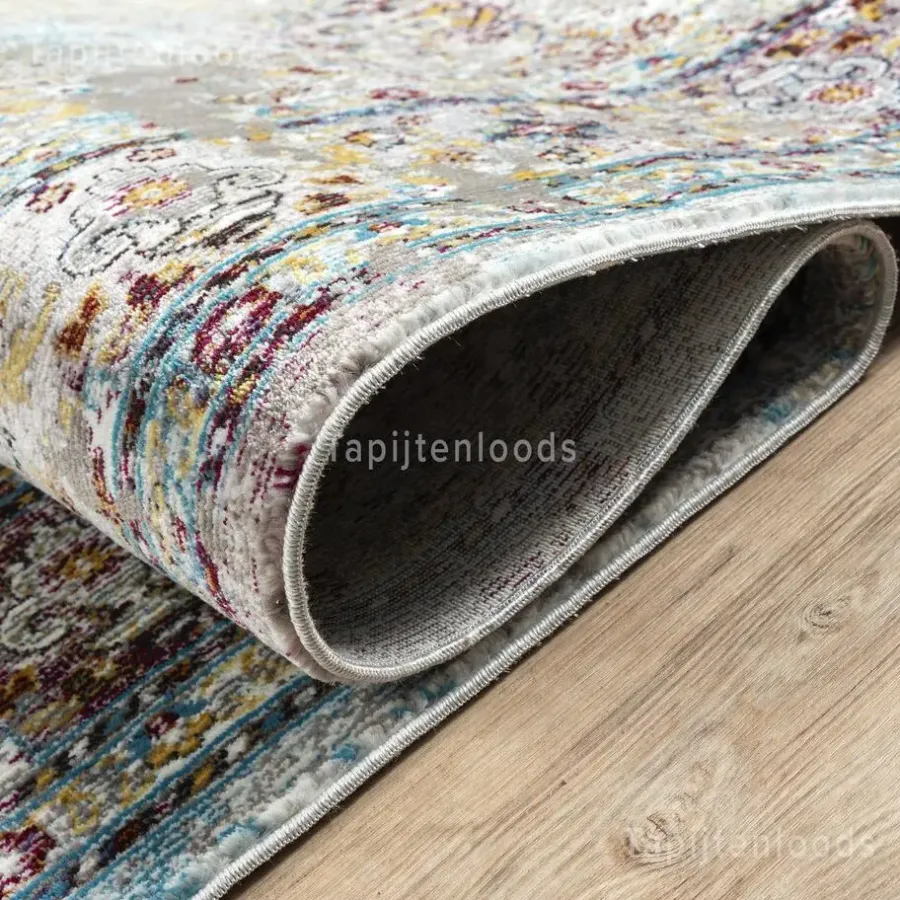 Vloerkleden|Laagpolige Vloerkleden-Muratap Picasso Keshan Vintage Vloerkleed Multi / Beige Laagpolig - 160x230 CM