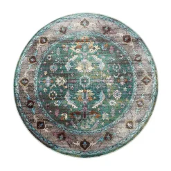 Ronde Vloerkleden-Muratap Picasso Pablo Vintage Rond Vloerkleed Groen / Multi Laagpolig - 300 CM ROND