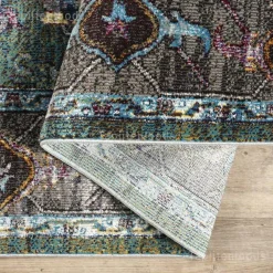 Ronde Vloerkleden-Muratap Picasso Pablo Vintage Rond Vloerkleed Groen / Multi Laagpolig - 300 CM ROND