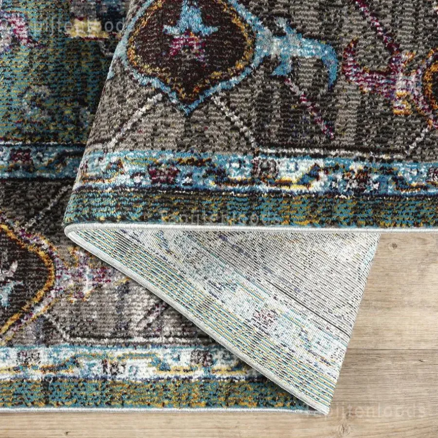 Laagpolige Vloerkleden|Ronde Vloerkleden-Muratap Picasso Pablo Vintage Rond Vloerkleed Groen / Multi Laagpolig - 200 CM ROND