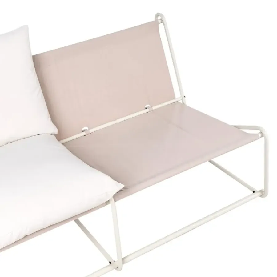 Loungebanken-Leen Bakker PICO - Tweezitsbank - Lichtbeige - Staal