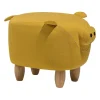 Hockers En Voetenbanken-Beliani PIGGY - Hocker - Geel - Polyester