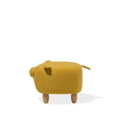 Hockers En Voetenbanken-Beliani PIGGY - Hocker - Geel - Polyester