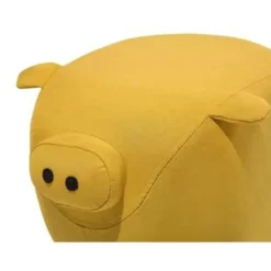 Hockers En Voetenbanken-Beliani PIGGY - Hocker - Geel - Polyester