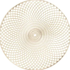 Leen Bakker Placemat Christie - goudkleurig imitatieleer - Ø38 cm (1 stuk)